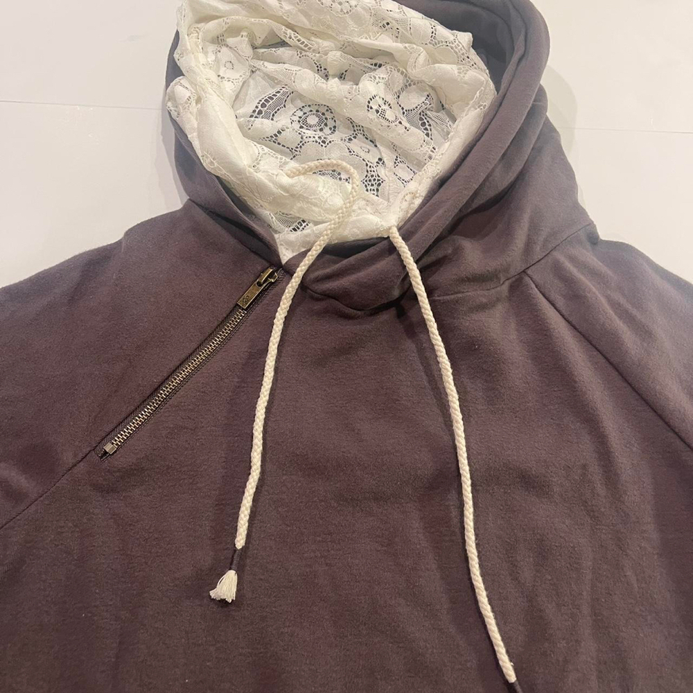 Brown and white boot barn lace hoodie. New with tags. - Picture 2 of 8